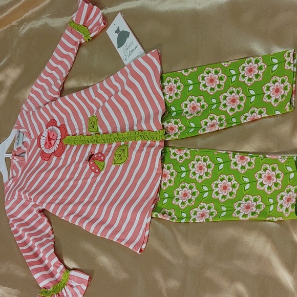 Rare Editions Matching Sets Rare Edition Coral And Green 2 Piece